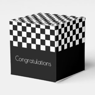 Black And White Check Favor Box