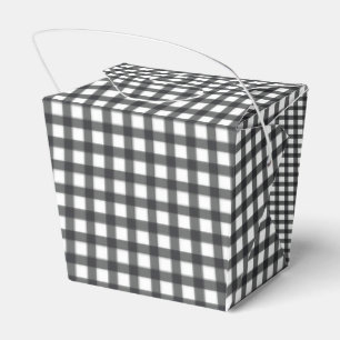 Black and White Check Gingham Take Out Favor Box