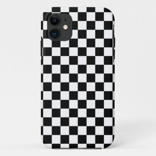 Black and White Check pattern iPhone 11 Case