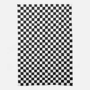 Black and White Check pattern Kitchen Towel