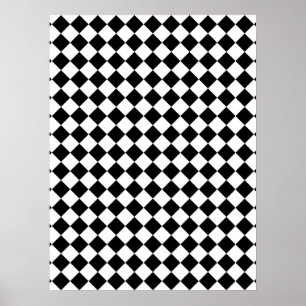 Black and White Checked Design Poster