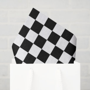 Black and White Checked Tissue Paper