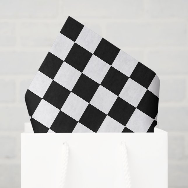 Black and White Checked Tissue Paper (Gift Bag)