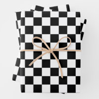 Black and White Checker Gift Wrap HAMbyWG