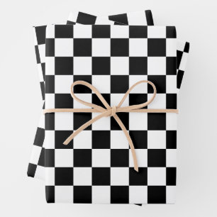 Black and White Checker Gift Wrap HAMbyWG