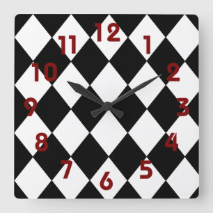 Black and White Checkerboard Clock