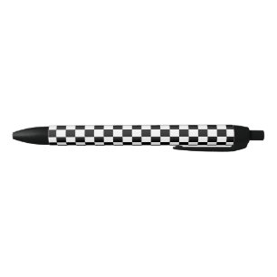 Black and White Checkerboard Ink Pen