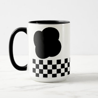 Black and White Checkerboard Two-Tone Mug