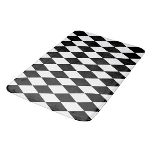 Black and White Checkered Bath Mat