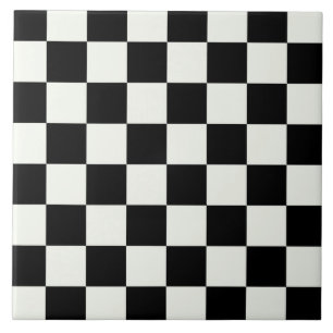 Black and White Checkered Check Pattern Tile