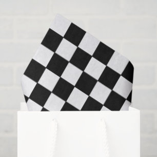 Black and White Checkered   Race Car Theme Tissue Paper