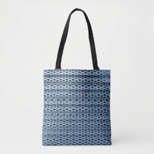 Black and white checkered textile tote bag