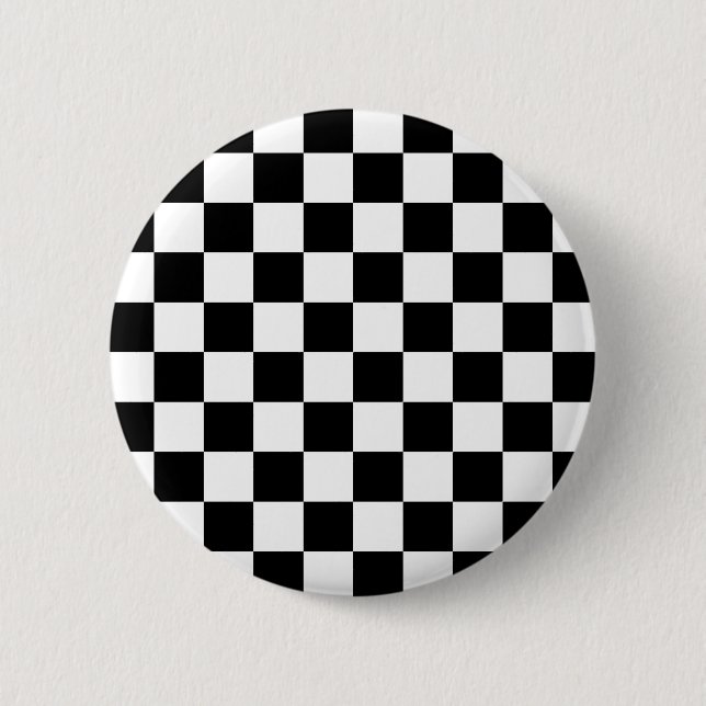 Black and white checkers board 2 inch round button (Front)