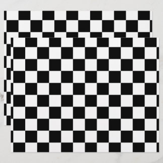 Black and White Checks Double-sided Paper