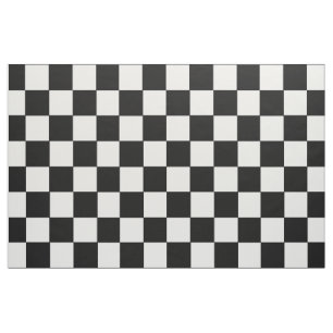 Black And White Checks Fabric