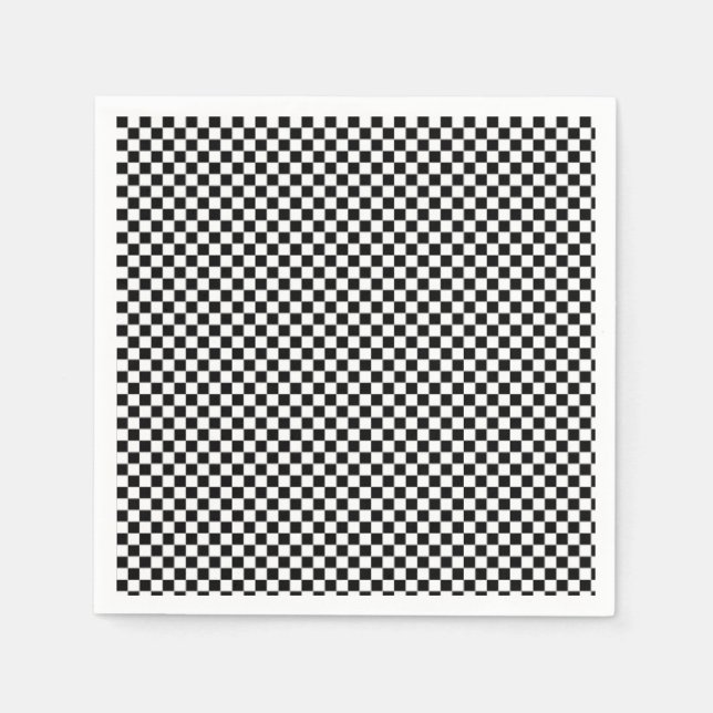 Black and White checks Napkin (Front)