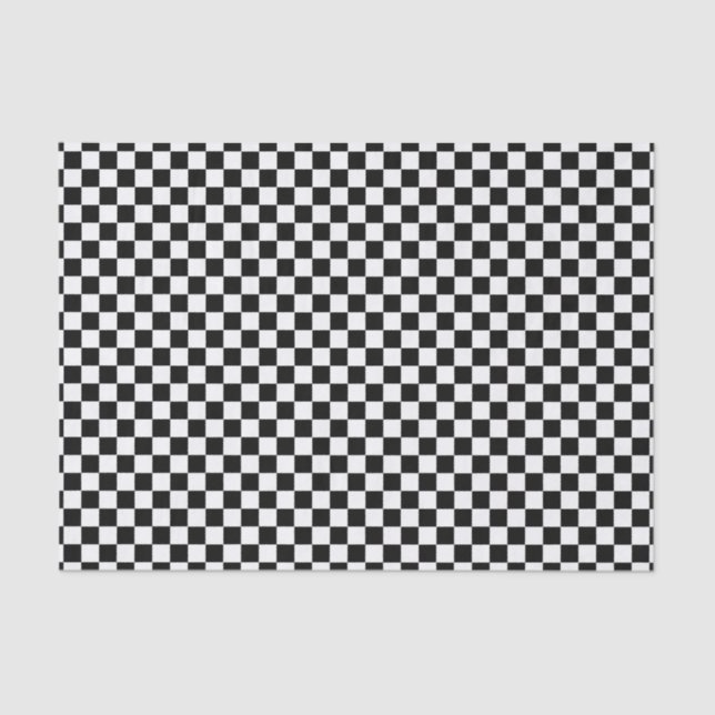 Black and White Checks Pattern Tissue Paper (Front)