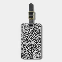 Black and White Cheetah Print Luggage Tag