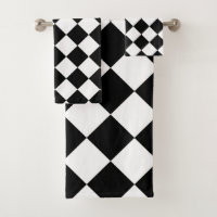 Black And White Chequerboard Chequered Flag Design