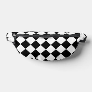 Black And White Chequerboard Chequered Flag Design Fanny Pack