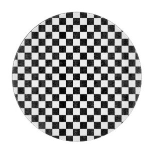 Black and White Chequerboard Cutting Board