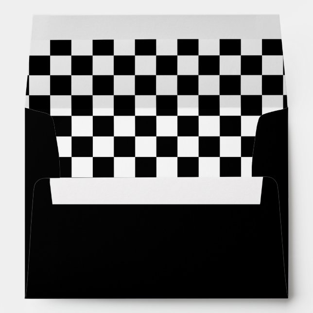 Black and White Chequerboard Envelope (Back (Bottom))