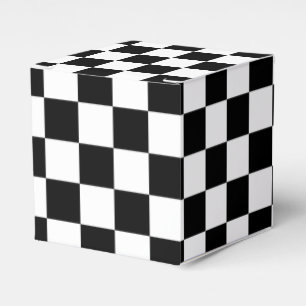 Black and White Chequerboard Favor Box