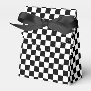 Black and White Chequerboard Pattern Favor Box