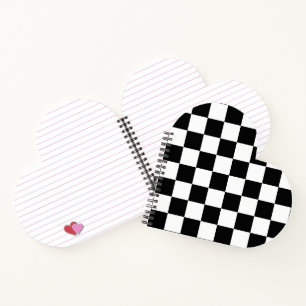 Black and White Chequerboard Pattern Notebook
