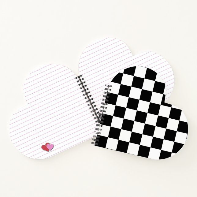 Black and White Chequerboard Pattern  Notebook (Inside)