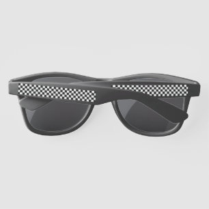 Black and White Chequerboard Pattern Sunglasses