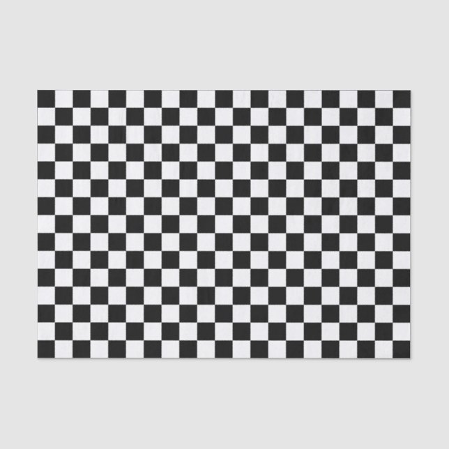 Black and white chequerboard pattern  tissue paper (Front)