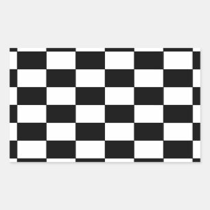 Black and White Chequerboard Retro Hipster Sticker