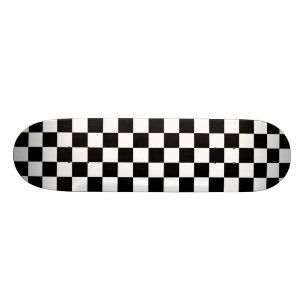 Black and White Chequerboard Skateboard