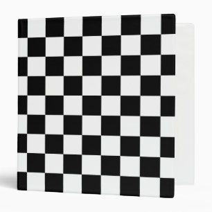 Black and White Chequered Avery Binder