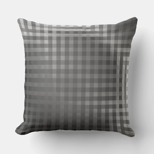 black and white chequered background throw pillow (Front)
