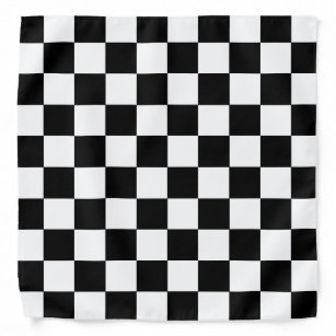 Black and White Chequered Board Bandana
