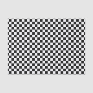 Black and White Chequered Board Tissue Paper