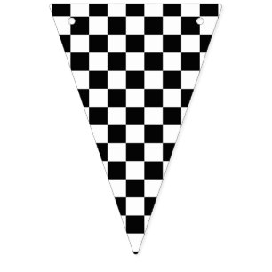 Black and White Chequered Bunting Flags