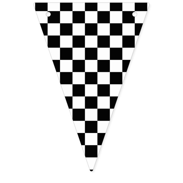 Black and White Chequered Bunting Flags (First Flag)