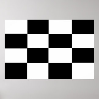 Black and White Chequered Canvas Print