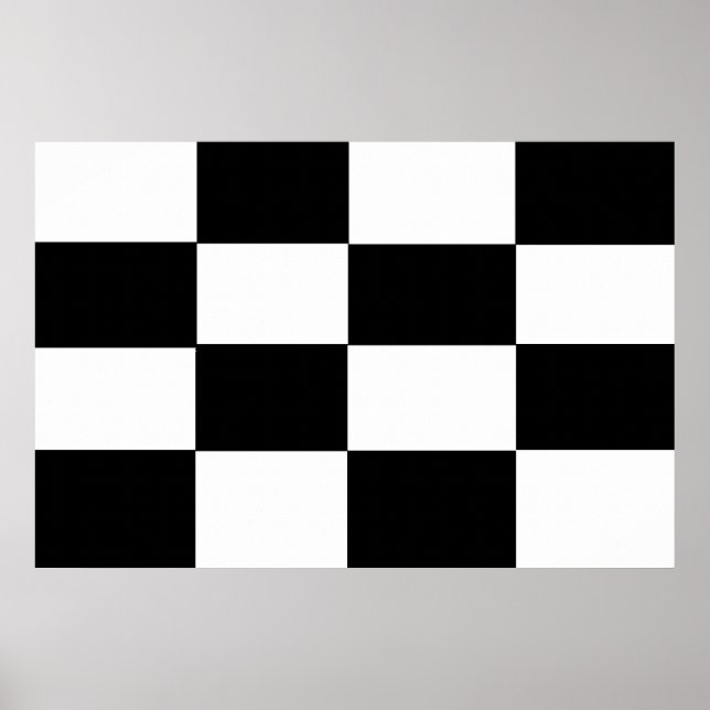 Black and White Chequered Canvas Print (Front)