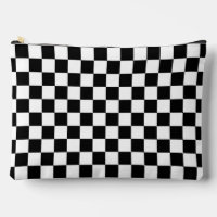Black and White Chequered Cosmetic Bag