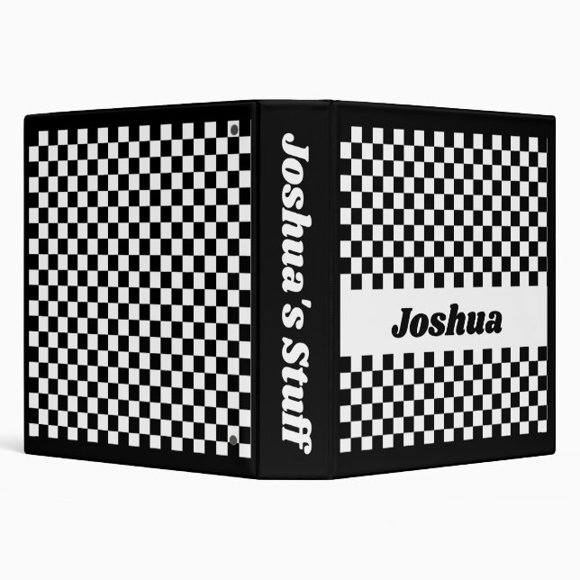 Black and White Chequered Flag Binder (Background)