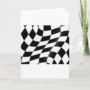 Black And White Chequered Flag Greeting Card