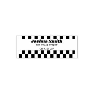 Black and White Chequered Flag Self-inking Stamp