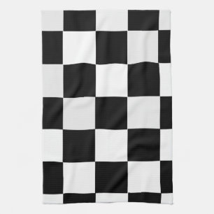 Black and White Chequered Kitchen Towel