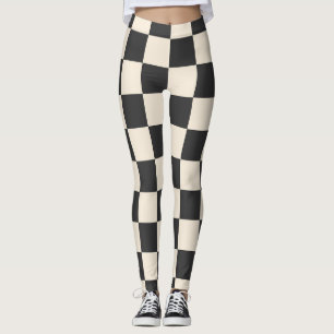 Black and White Chequered Leggings