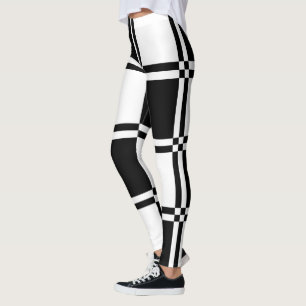 Black and White Chequered Leggings