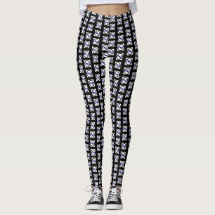 Black and White Chequered Leggings With No Odio